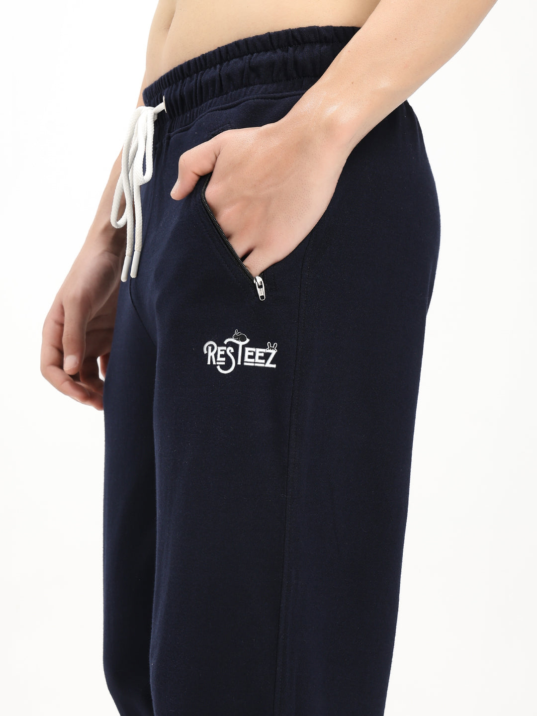 Men's Straight Fit Track Pant with Stripe Detail Elastic Waist Drawstring Sports Lower