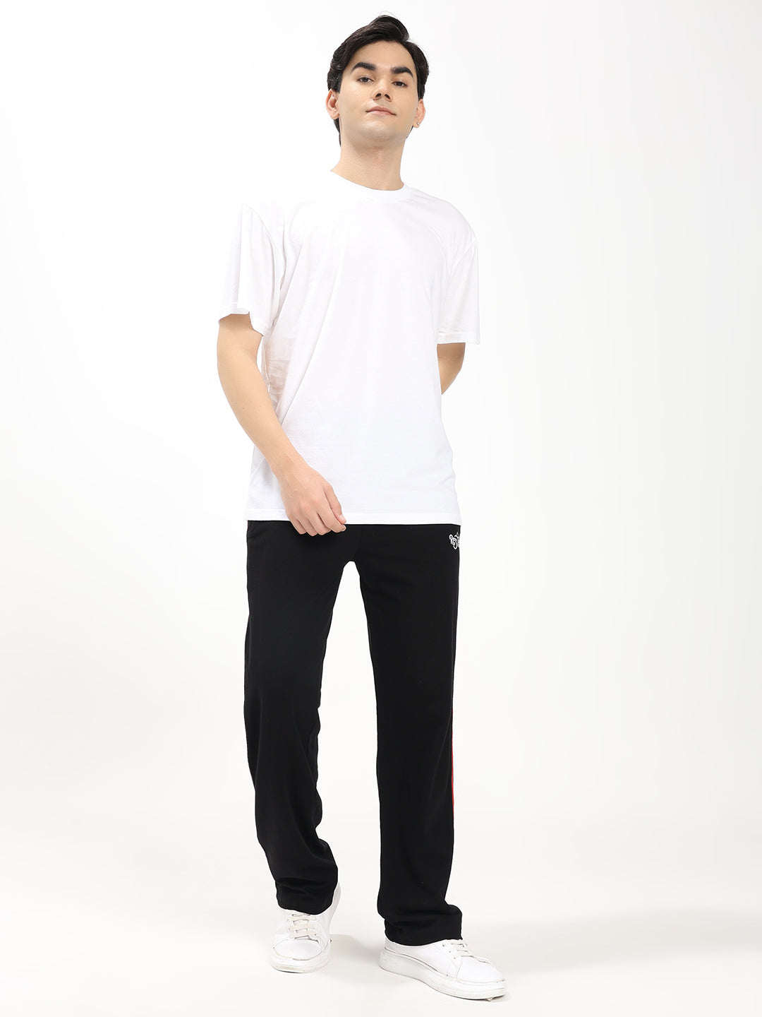 Men's Regular Fit Track Pants with Side Stripe | Drawstring Waist | Casual & Sports Lower