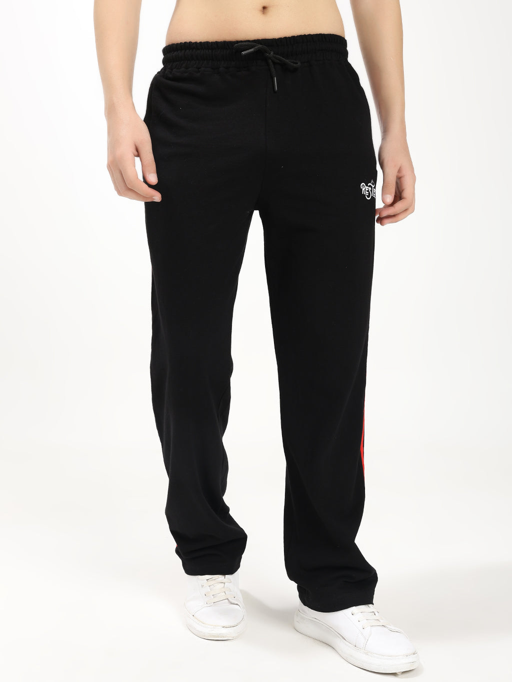 Men's Regular Fit Track Pants with Side Stripe | Drawstring Waist | Casual & Sports Lower