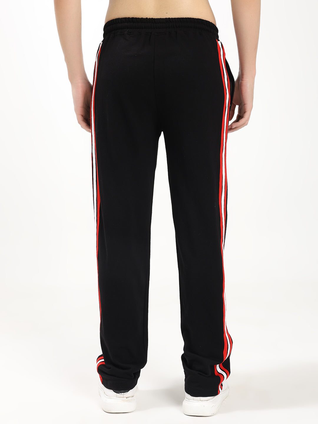 Men's Regular Fit Track Pants with Side Stripe | Drawstring Waist | Casual & Sports Lower