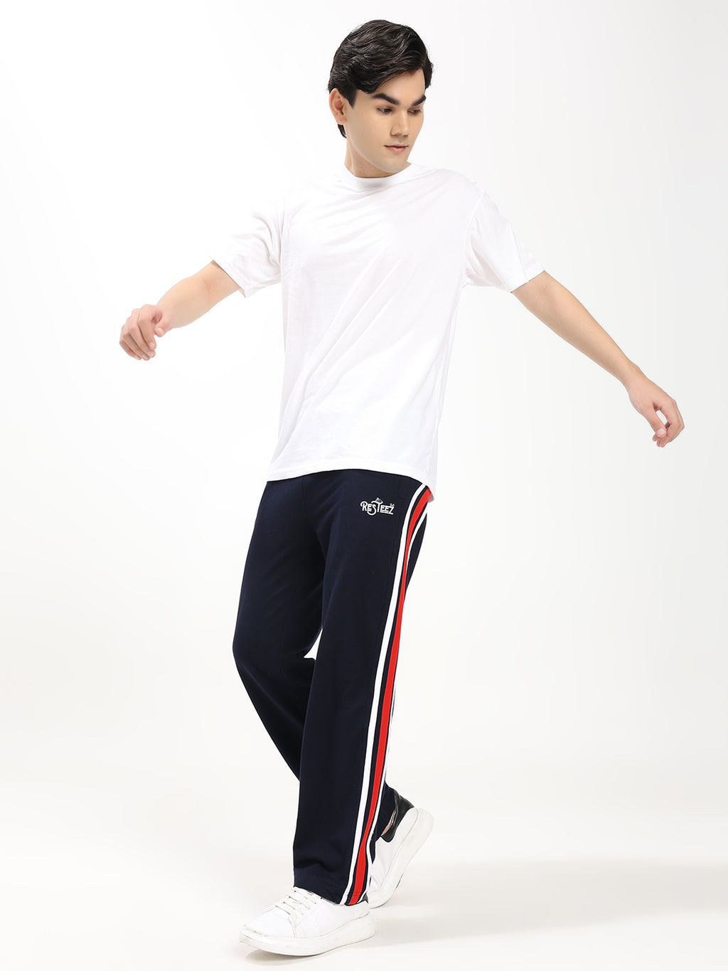 Men's Regular Fit Track Pants with Contrast Side Panel | Drawstring Waist | Casual Sports Lower