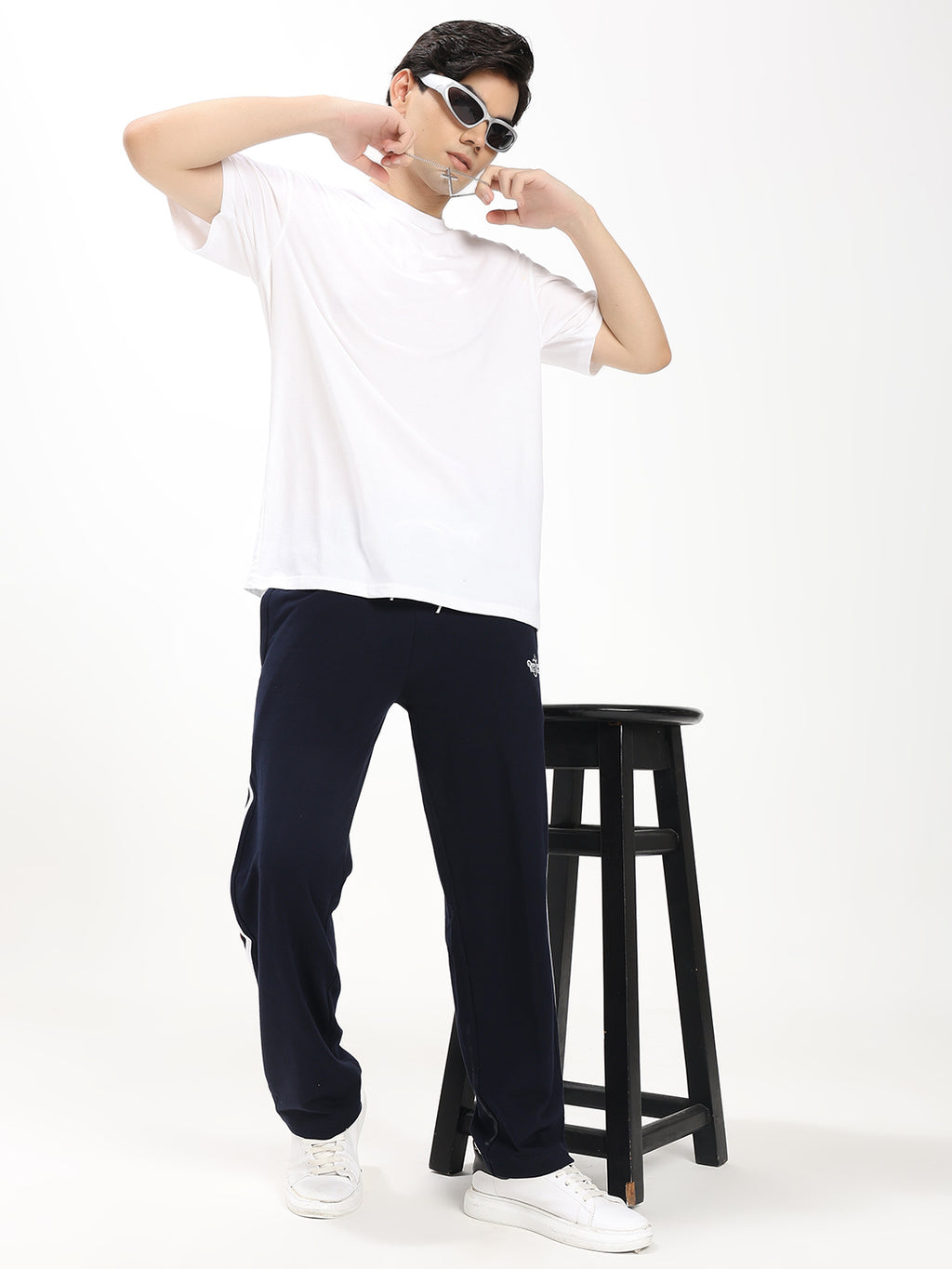 Men's Regular Fit Track Pants with Contrast Side Panel | Drawstring Waist | Casual Sports Lower