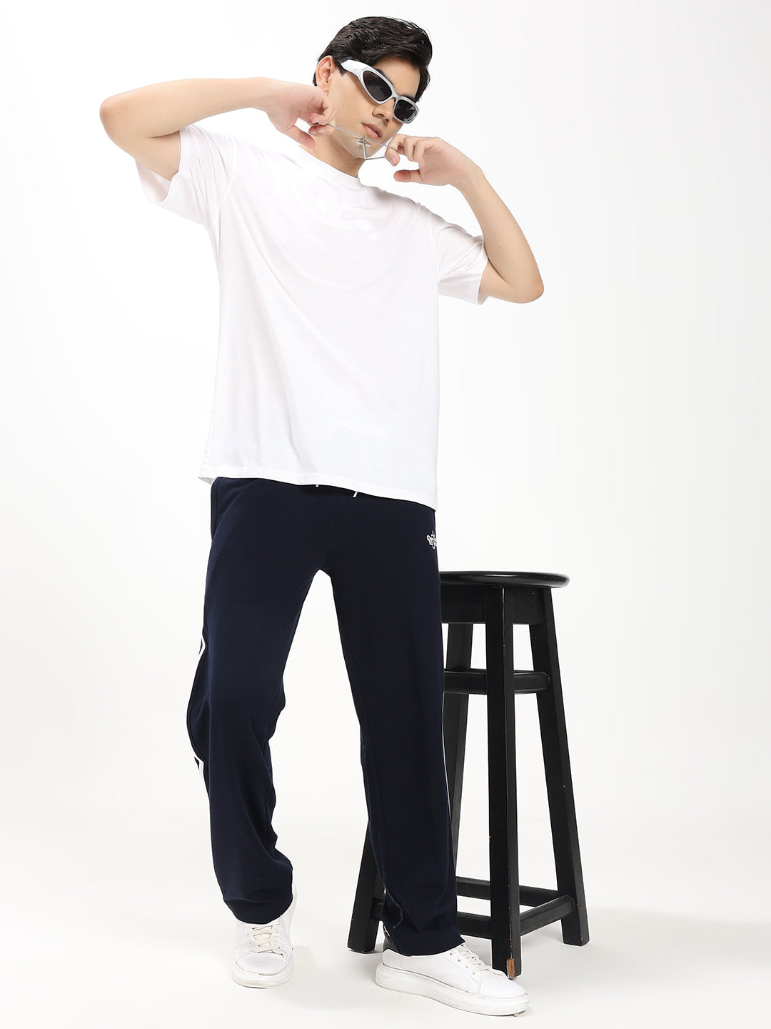 Men's Regular Fit Track Pants with Contrast Side Panel | Drawstring Waist | Casual Sports Lower
