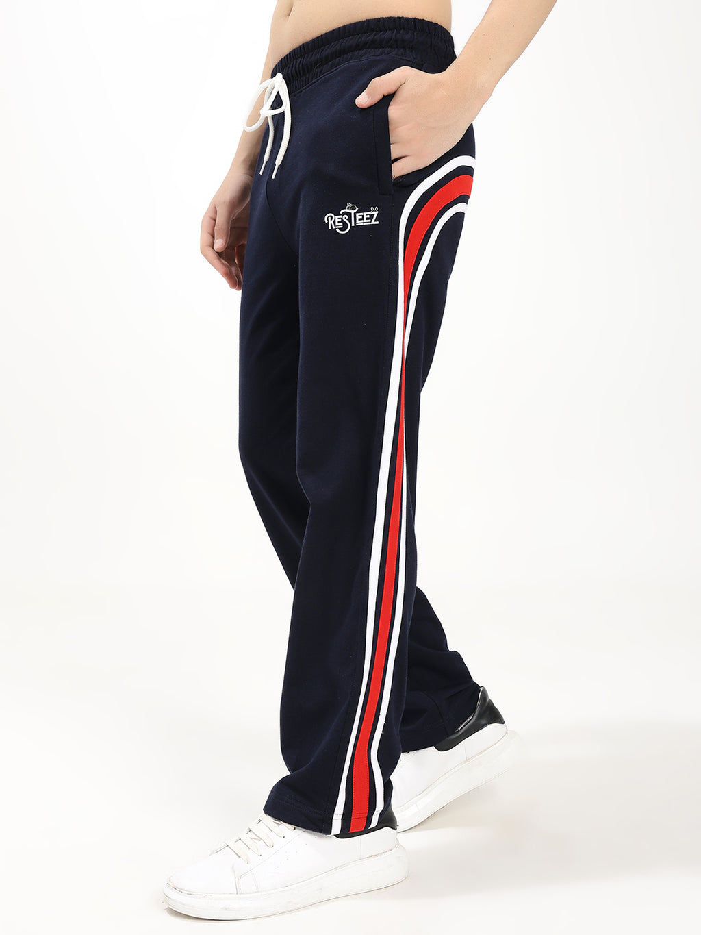 Men's Regular Fit Track Pants with Contrast Side Panel | Drawstring Waist | Casual Sports Lower