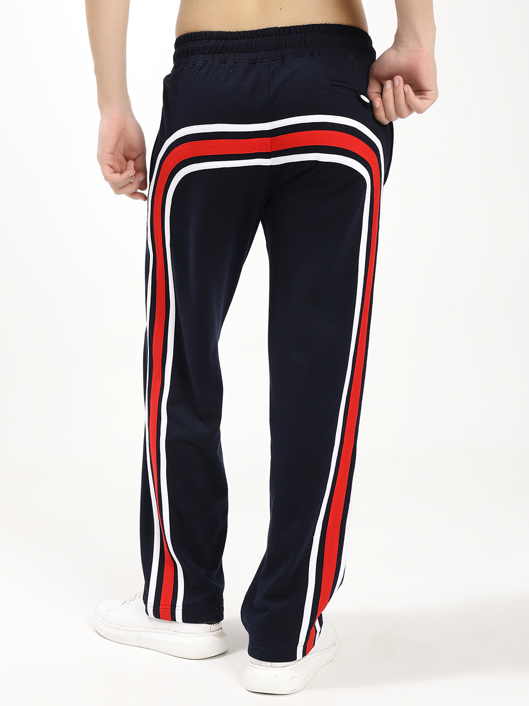 Men's Regular Fit Track Pants with Contrast Side Panel | Drawstring Waist | Casual Sports Lower