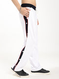 Men's Regular Fit Snap Button Track Pants | Side Panel Sports Lower | Casual & Activewear