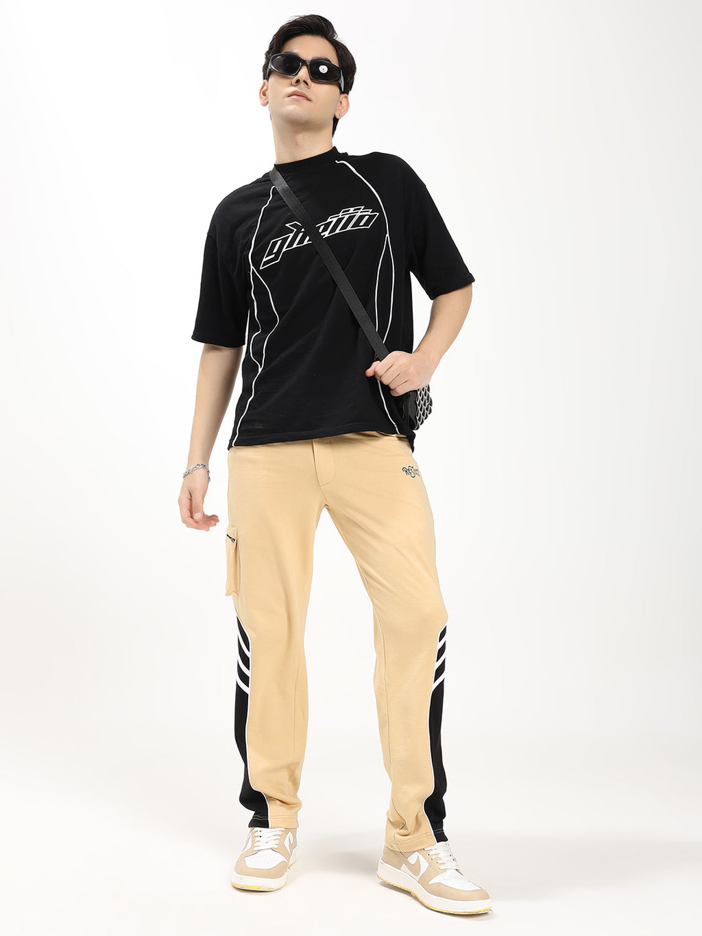 Men's Regular Fit Cargo Track Pants | Utility Pocket Sports Lower | Casual Activewear
