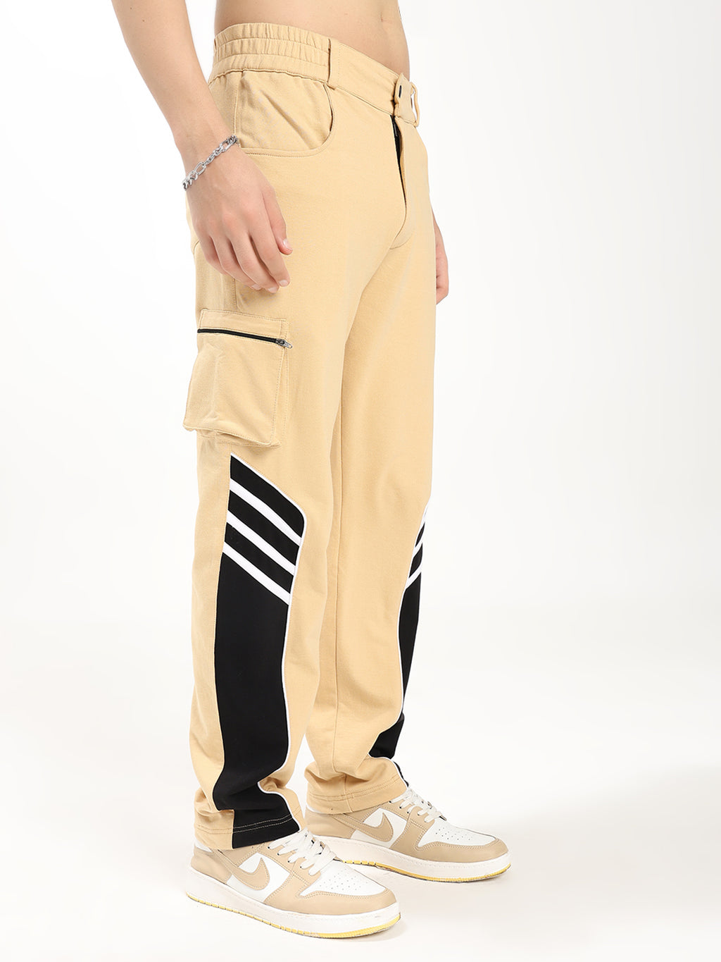 Men's Regular Fit Cargo Track Pants | Utility Pocket Sports Lower | Casual Activewear