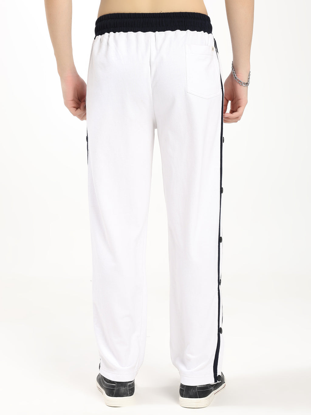 Men's Regular Fit Snap Button Track Pants | Tearaway Sports Lower | Casual Activewear