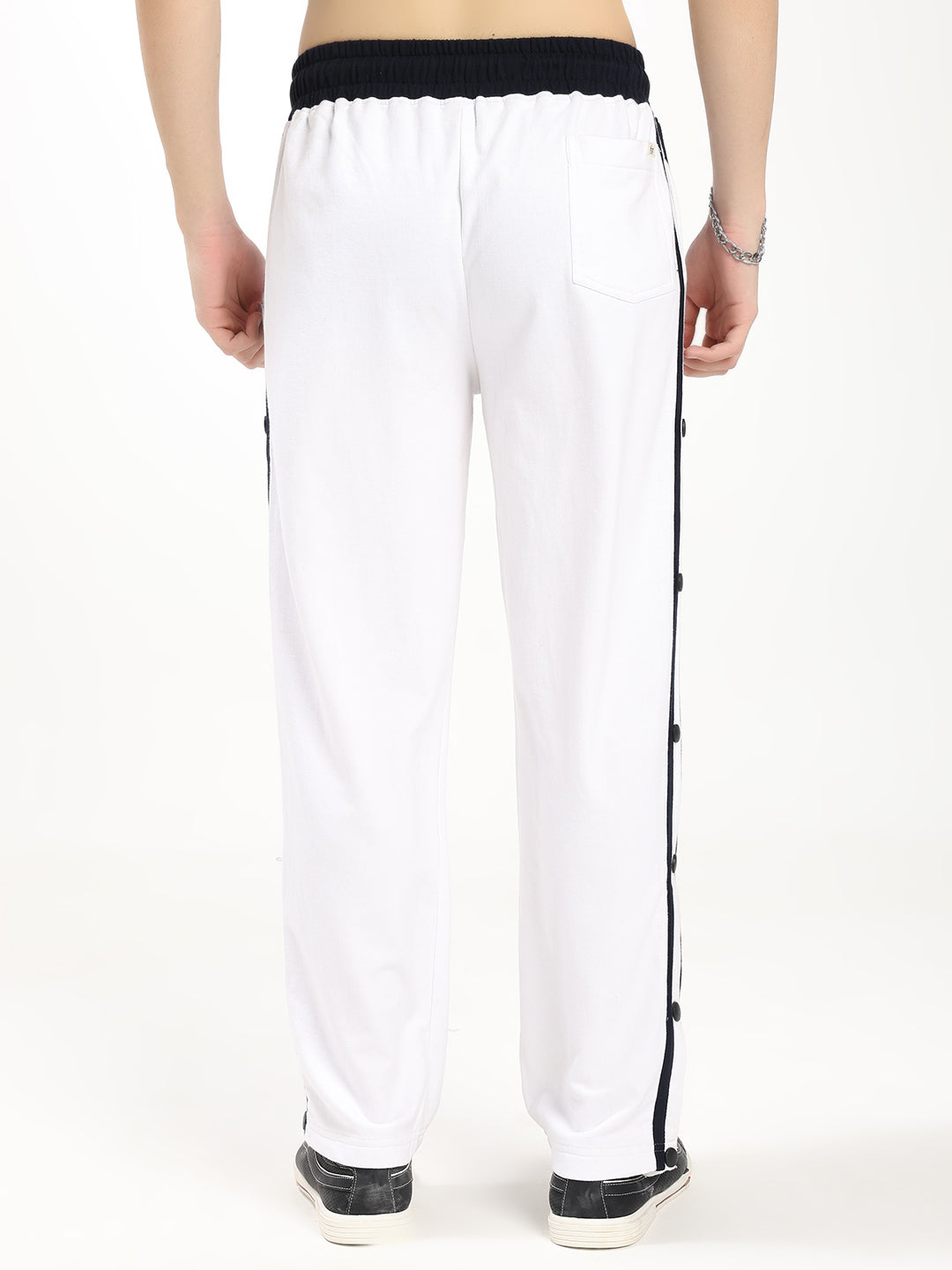 Men's Regular Fit Snap Button Track Pants | Tearaway Sports Lower | Casual Activewear