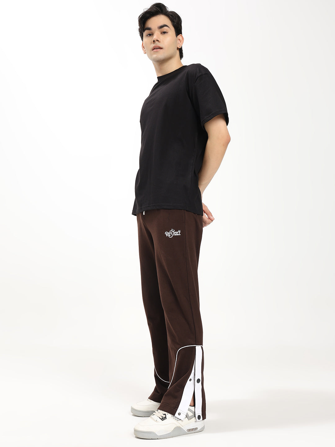 Men's Regular Fit Track Pants with Snap Button Hem | Drawstring Waist | Casual Sports Lower