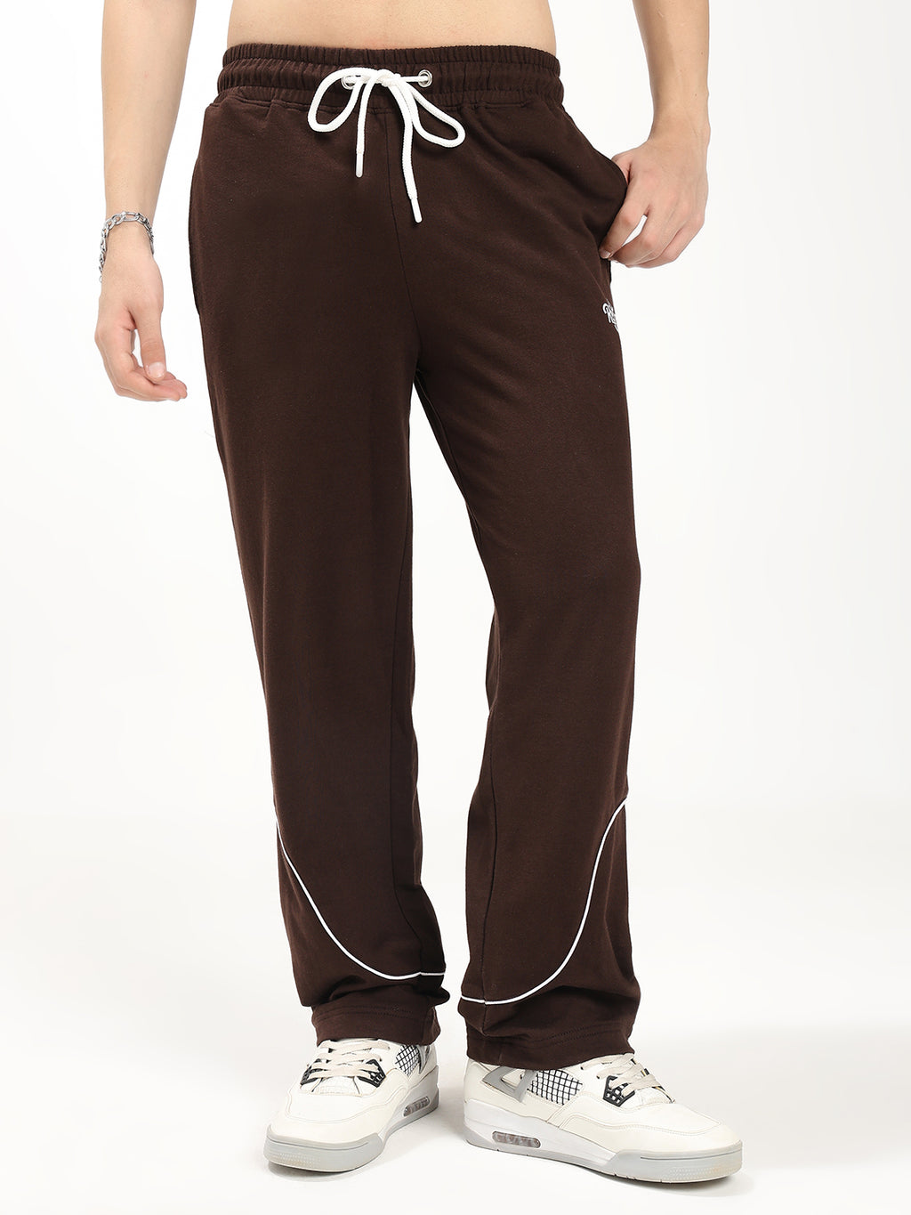 Men's Regular Fit Track Pants with Snap Button Hem | Drawstring Waist | Casual Sports Lower
