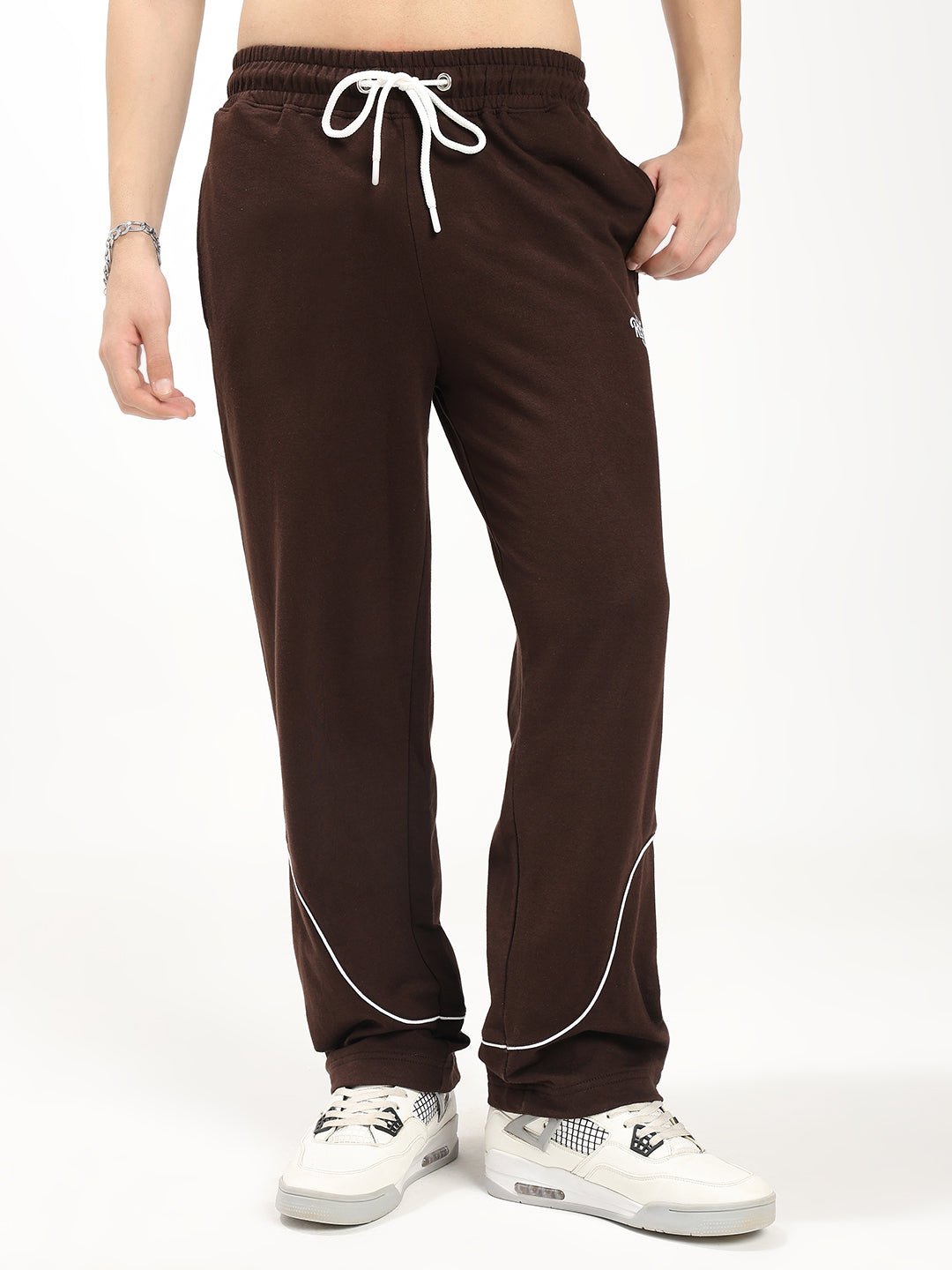Men's Regular Fit Track Pants with Snap Button Hem | Drawstring Waist | Casual Sports Lower