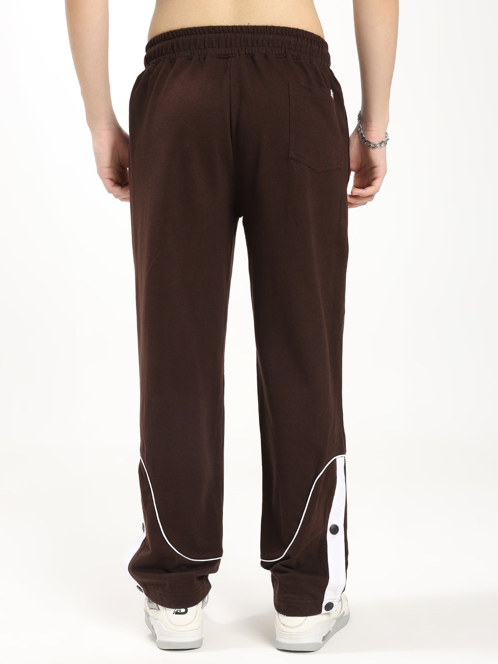 Men's Regular Fit Track Pants with Snap Button Hem | Drawstring Waist | Casual Sports Lower