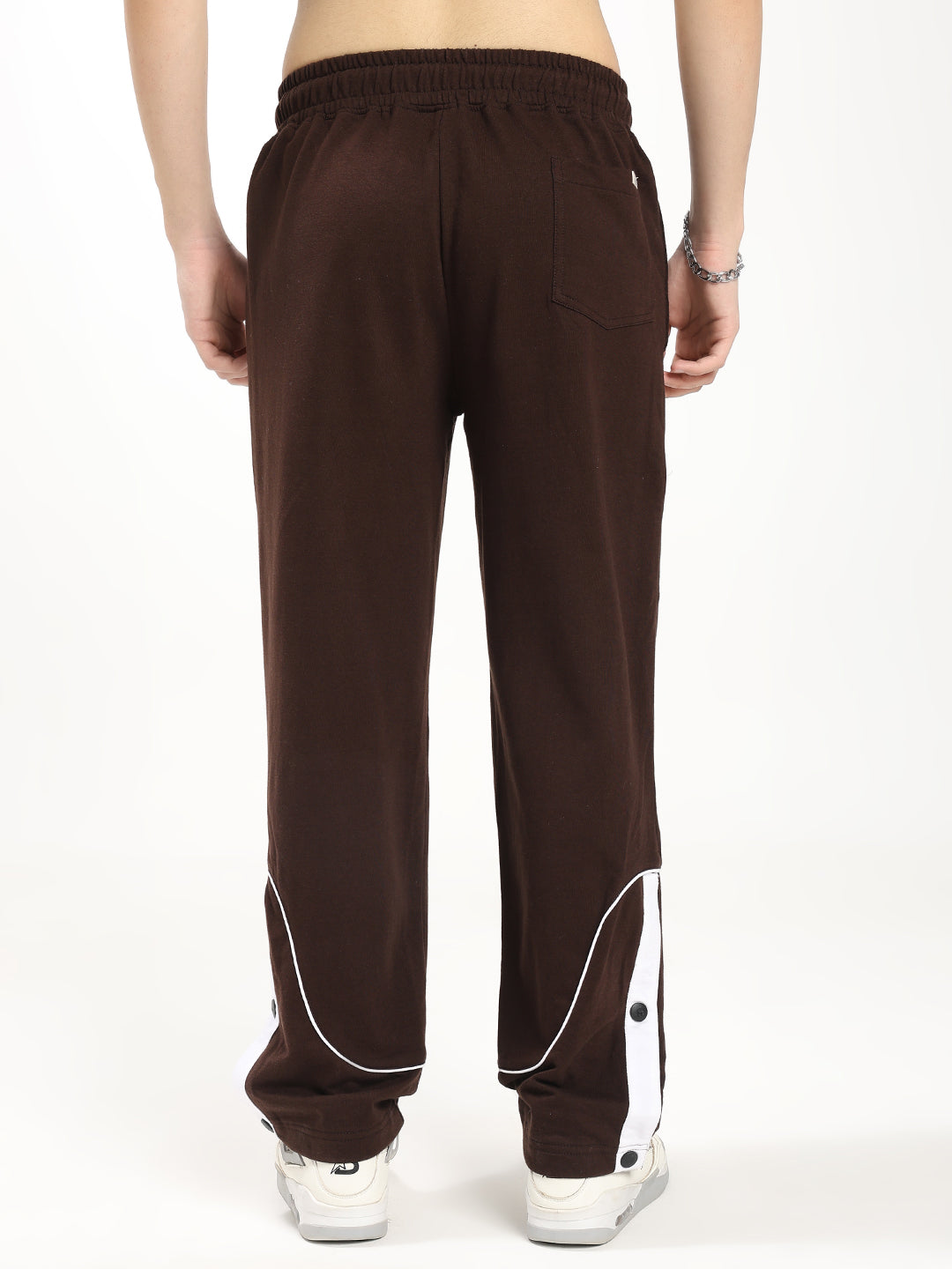 Men's Regular Fit Track Pants with Snap Button Hem | Drawstring Waist | Casual Sports Lower