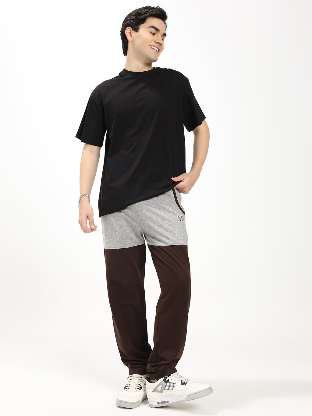 Men's Regular Fit Track Pants | Color Block Sports Lower | Drawstring Waist | Casual Activewear