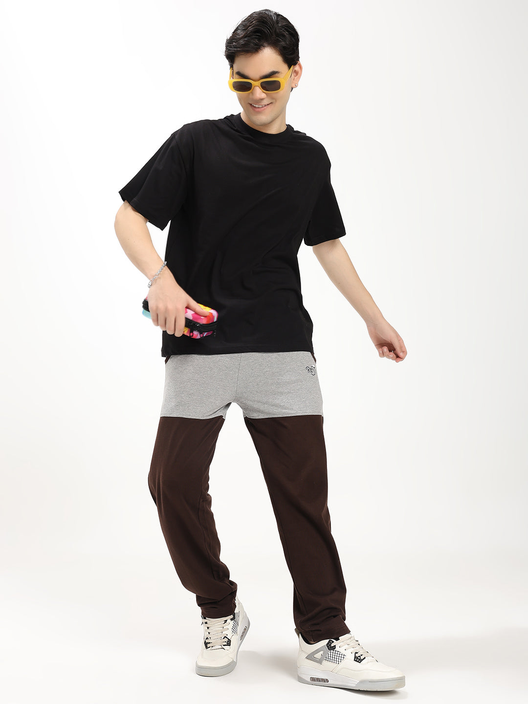 Men's Regular Fit Track Pants | Color Block Sports Lower | Drawstring Waist | Casual Activewear