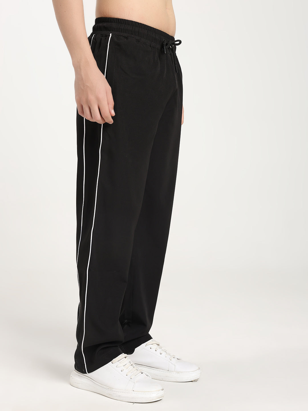 Men's Premium Relaxed Fit Track Pants with Contrast Side Piping