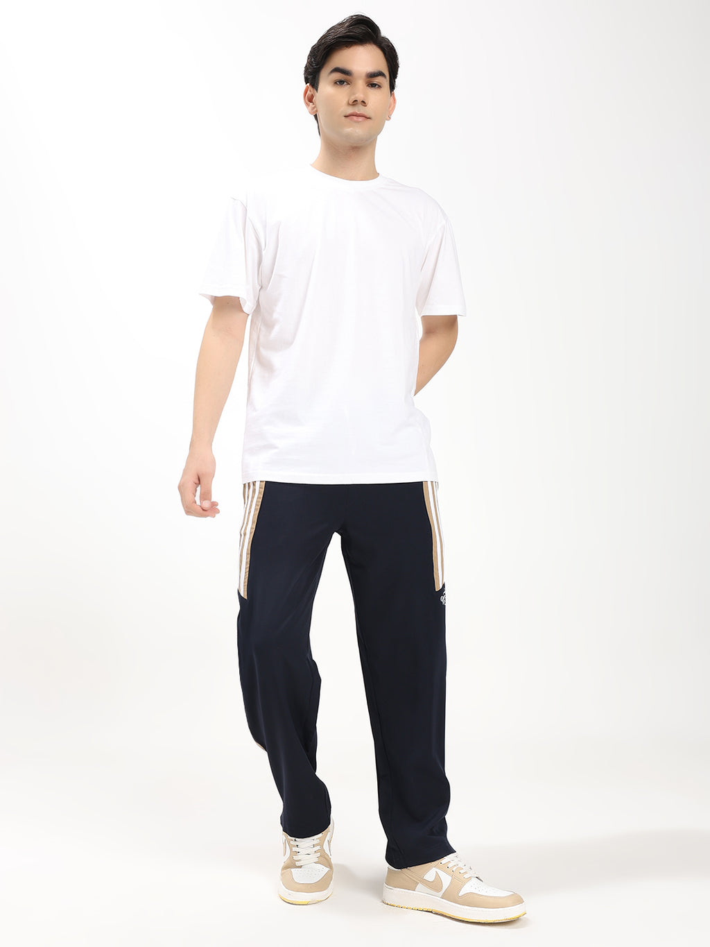 Men's Premium Straight Fit Track Pant with Side Stripe Design Elastic Waist and Drawstring
