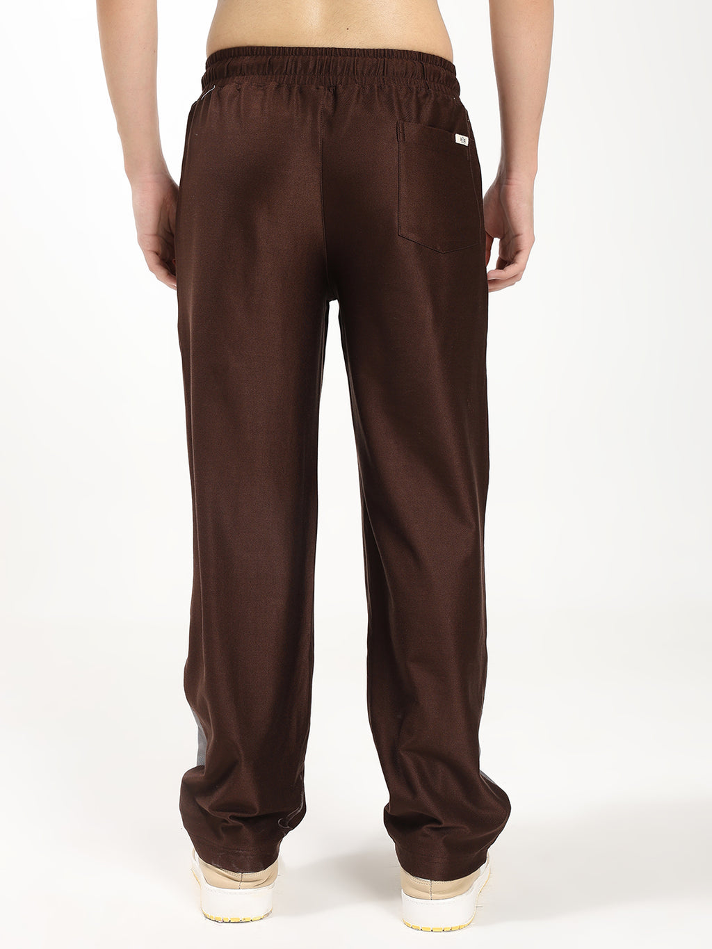 Men's Straight Fit Track Pant with Contrast Side Panel Elastic Waist Drawstring Sports Lower