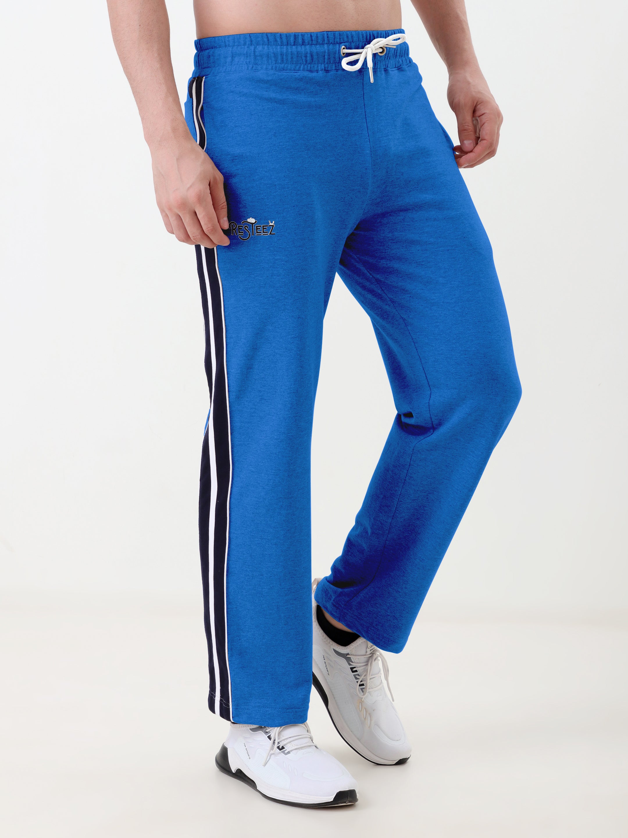 Men's Solid Regular Fit Track Pants with Side Stripe | Elastic Waist | Casual & Sports Lower