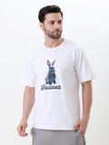 Men's Regular Fit Graphic Printed Crew Neck T-Shirt | Half Sleeve Casual Cotton Blend Tee