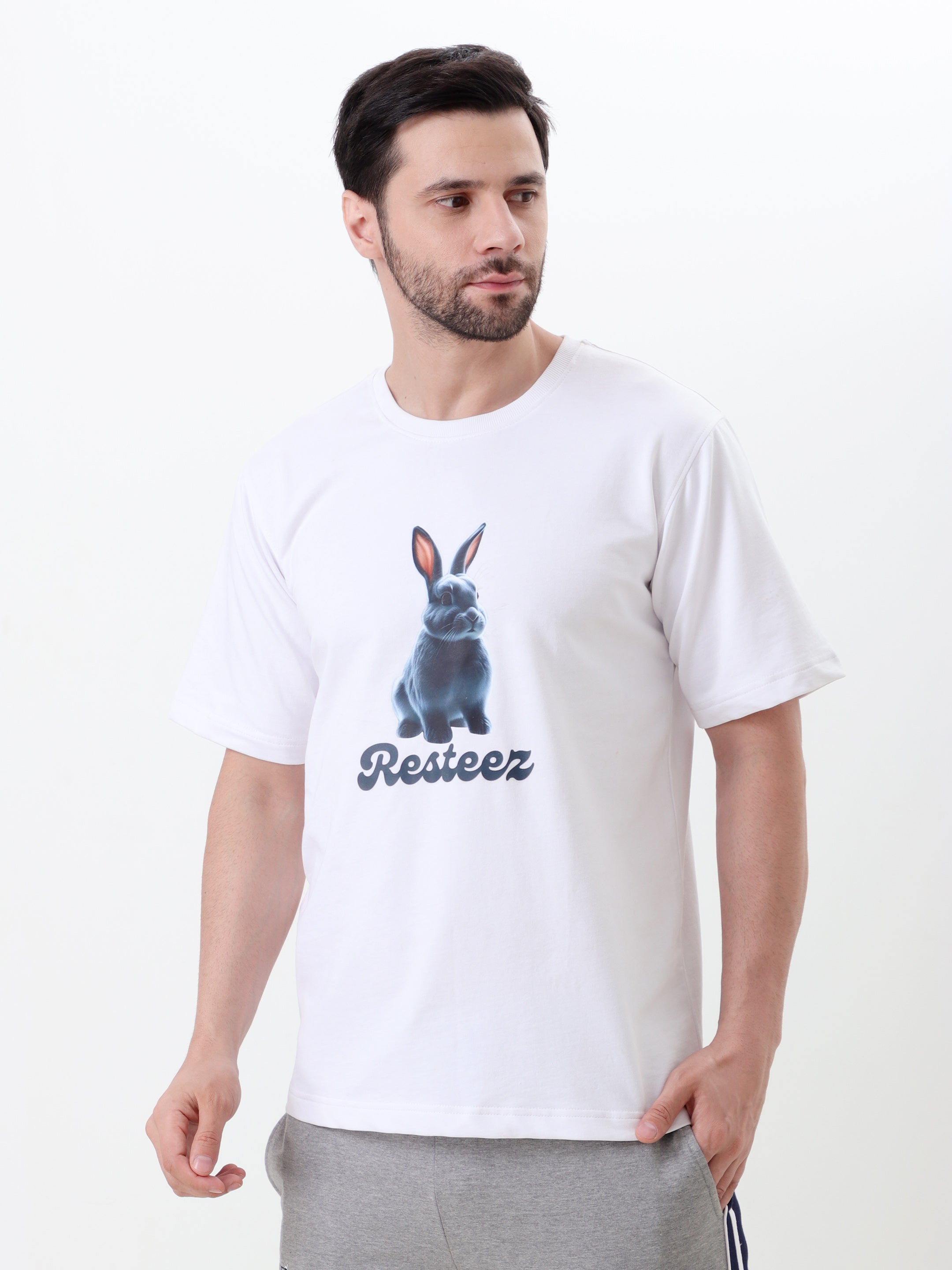 Men's Regular Fit Graphic Printed Crew Neck T-Shirt | Half Sleeve Casual Cotton Blend Tee