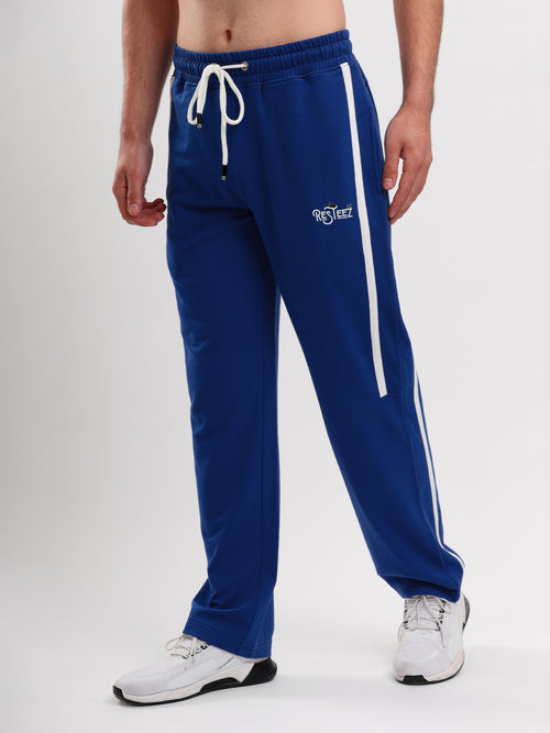 Men Regular Fit Sports Track Pant with Contrast Side Stripe and Drawstring Waist
