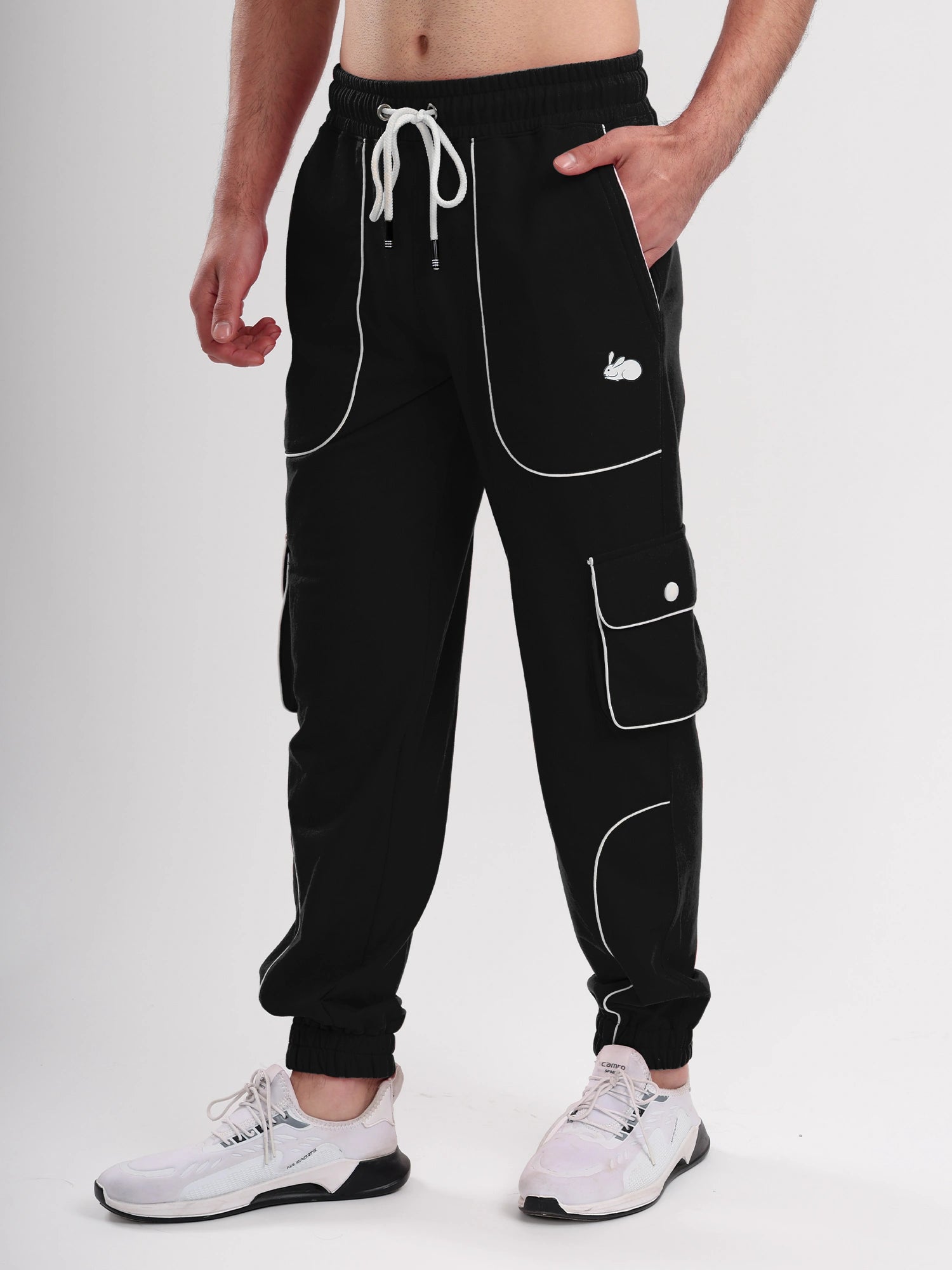 Resteez Men's Premium Utility Cargo Jogger Track Pant