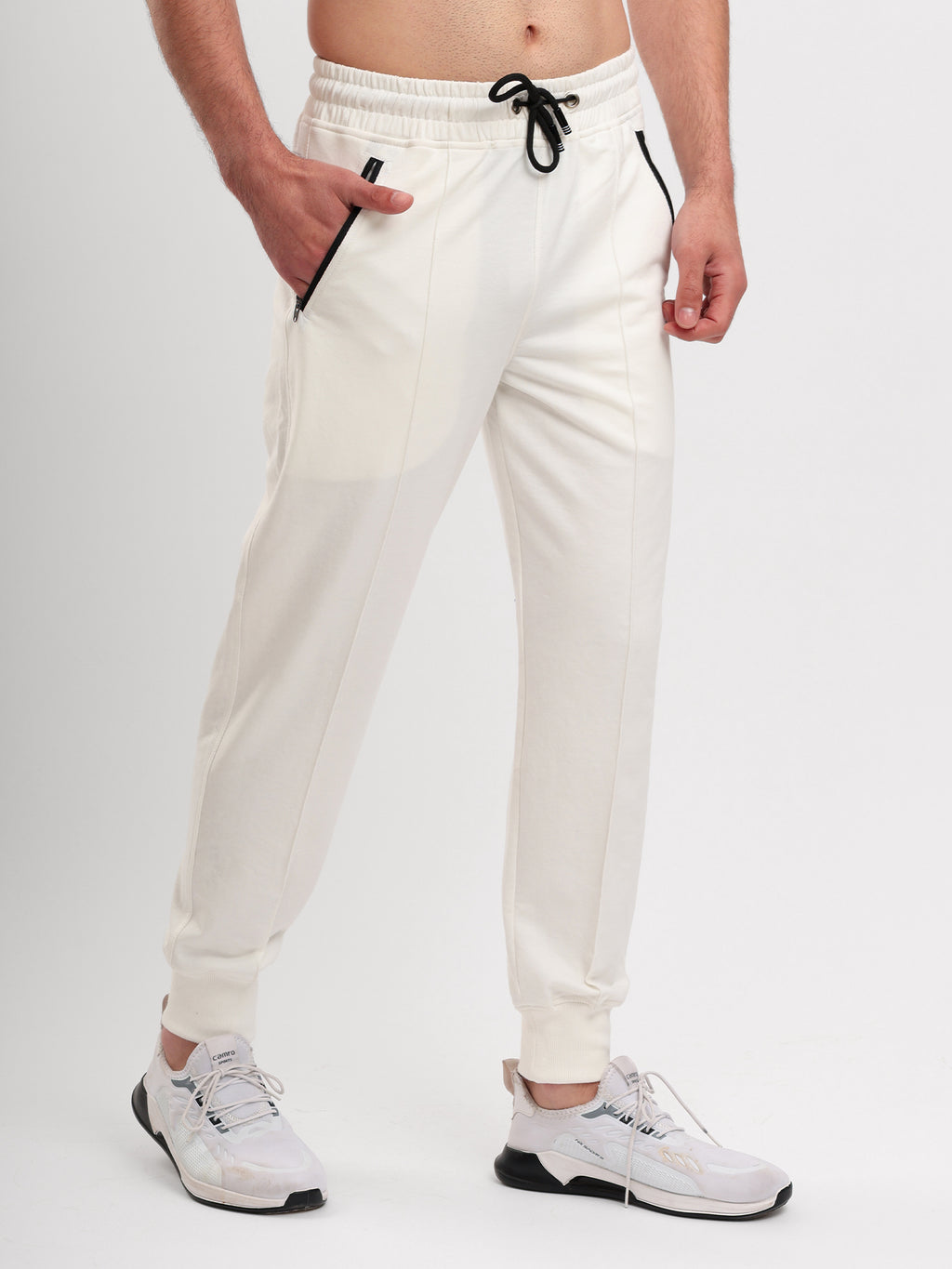 Men's Premium Slim Fit Jogger Track Pant with Zip Pockets, Elastic Waist & Ribbed Cuffs
