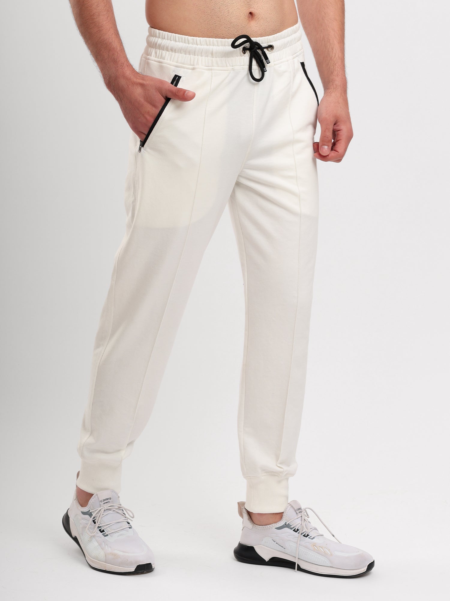 Men's Premium Slim Fit Jogger Track Pant with Zip Pockets, Elastic Waist & Ribbed Cuffs
