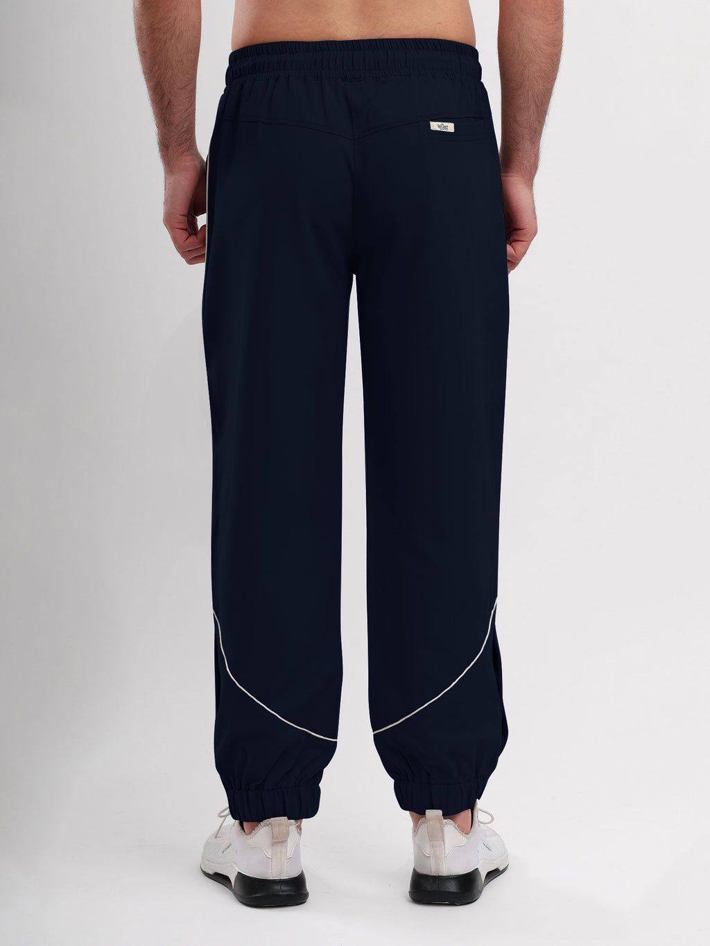 Men Active Jogger Track Pant with Reflective Piping Elastic Cuff and Zip Pockets