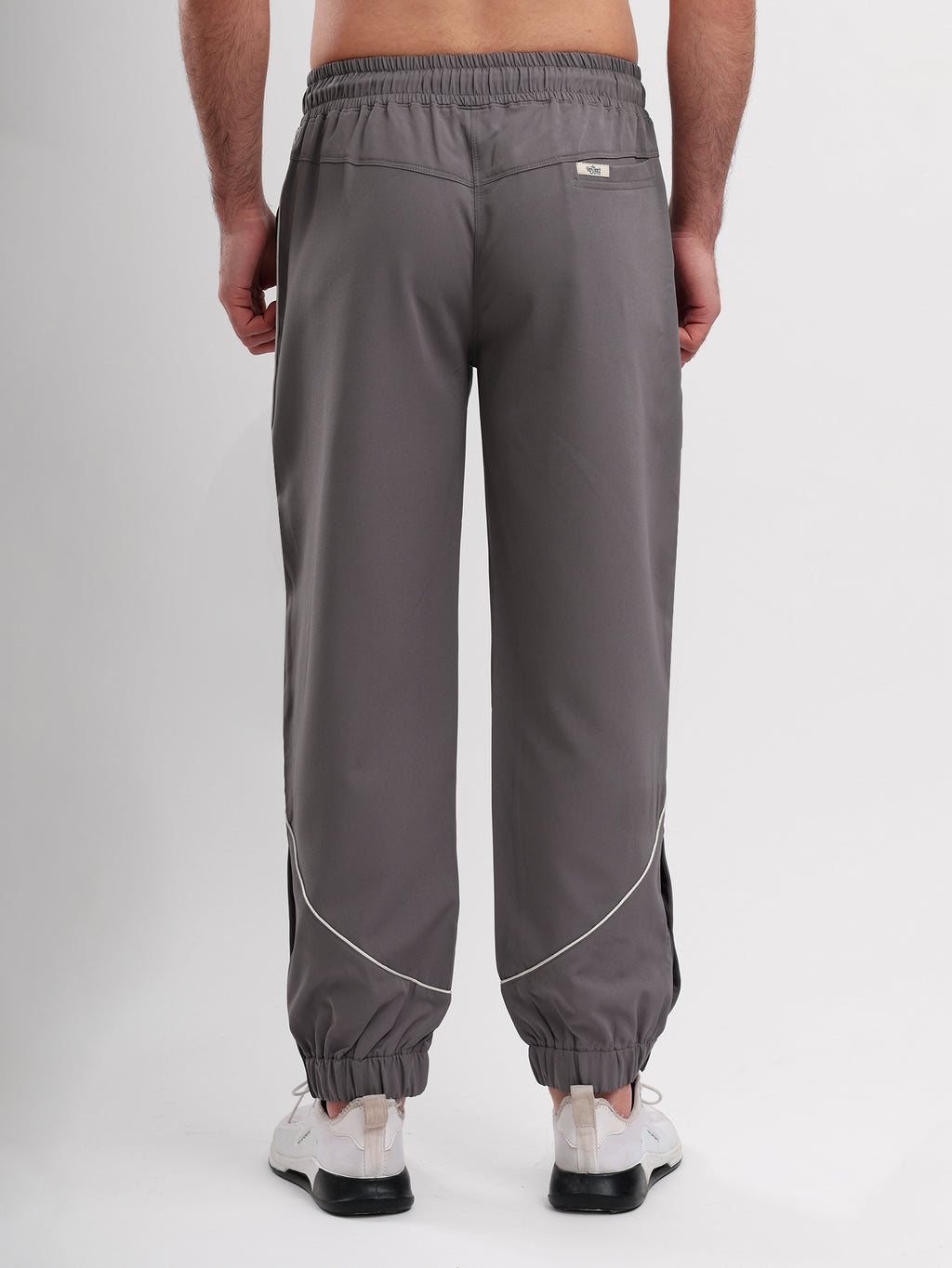 Men Active Jogger Track Pant with Reflective Piping Elastic Cuff and Zip Pockets