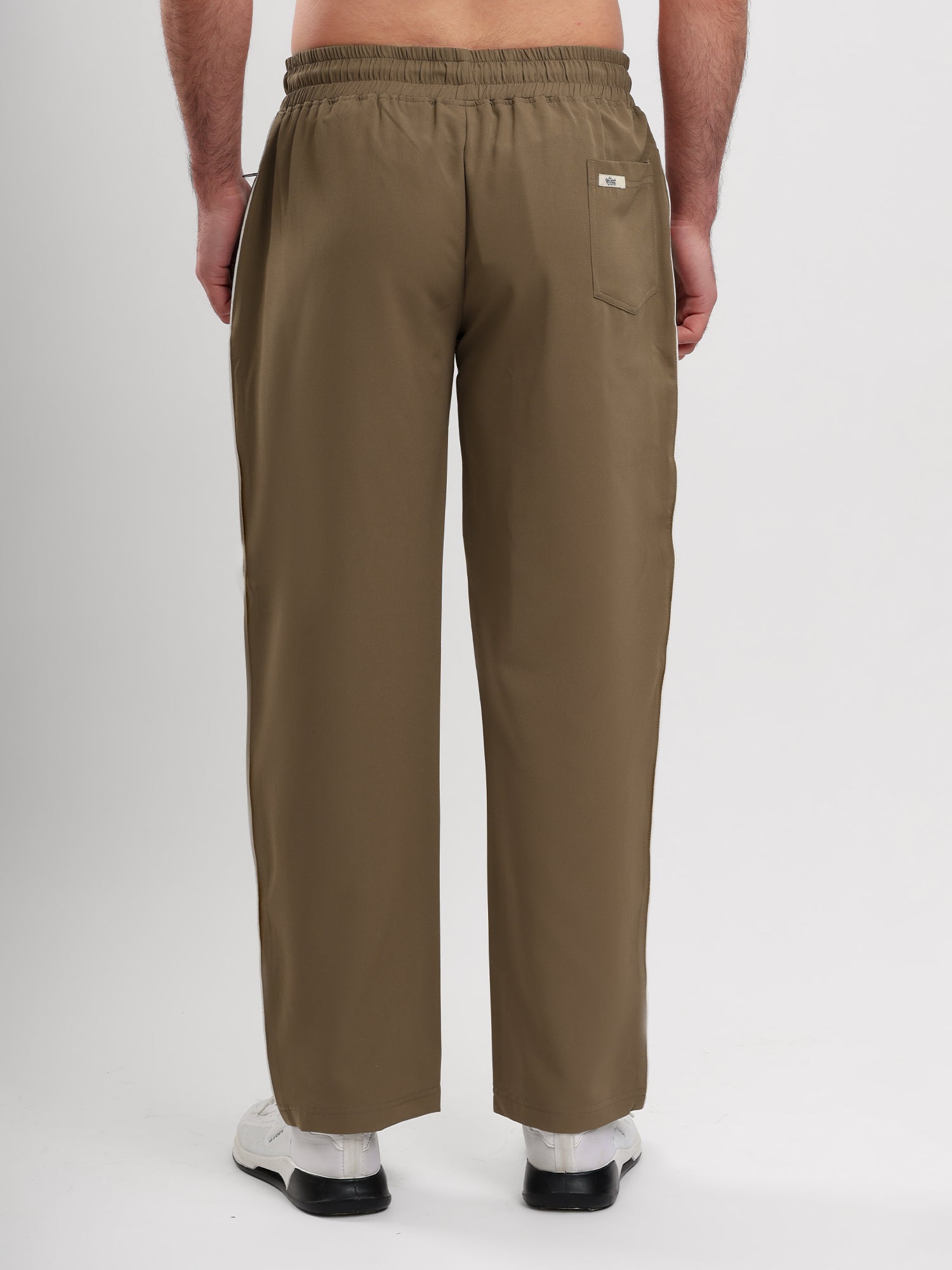 Men's Premium Straight Fit Track Pants with Zipper Pockets & Drawstring Waist