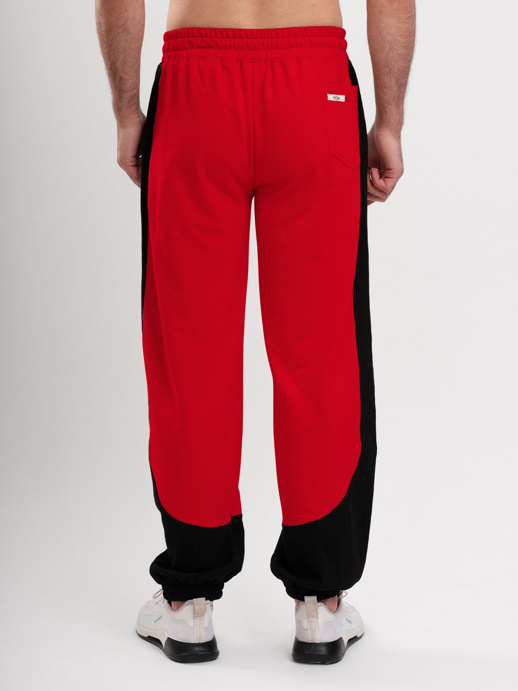 Men's Regular Fit Cotton Blend Track Pant with Side Panel Design, Elastic Waist & Drawstring