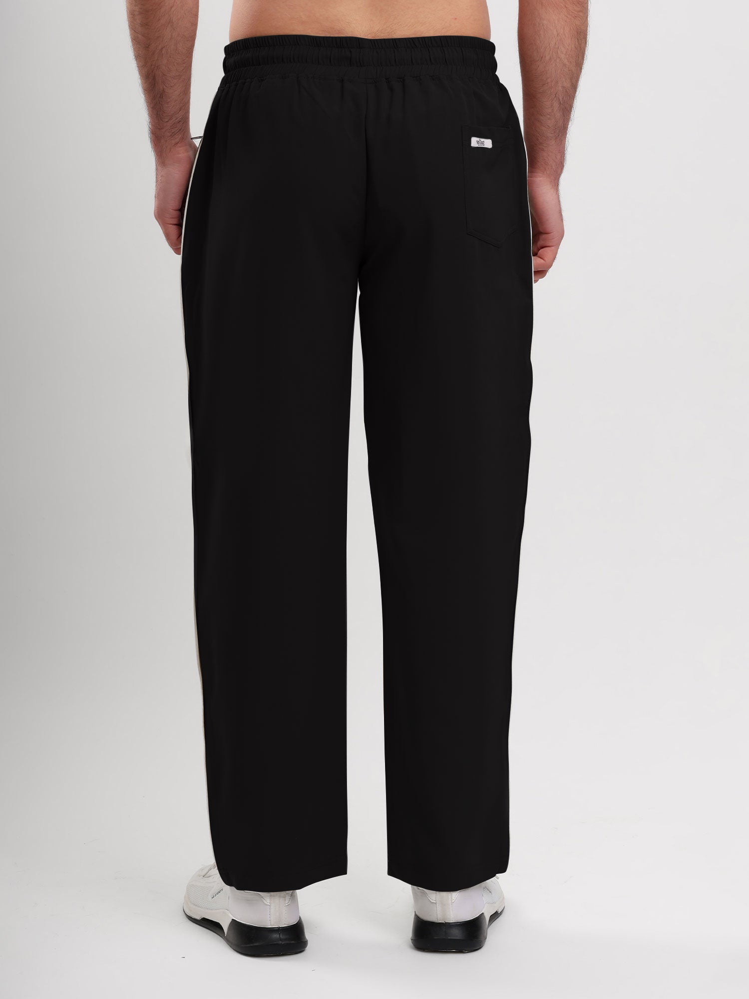 Men's Premium Straight Fit Track Pants with Zipper Pockets & Drawstring Waist