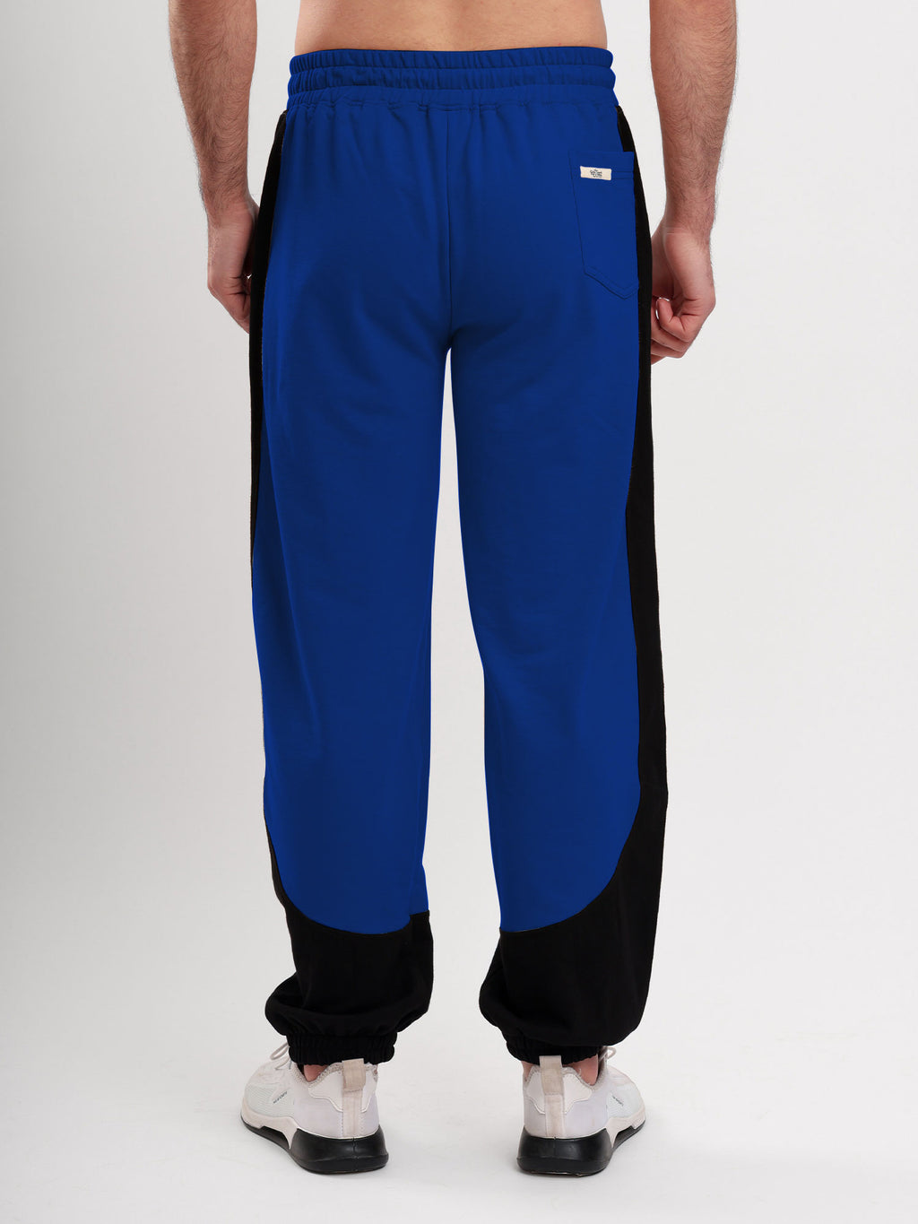 Men's Regular Fit Cotton Blend Track Pant with Side Panel Design, Elastic Waist & Drawstring