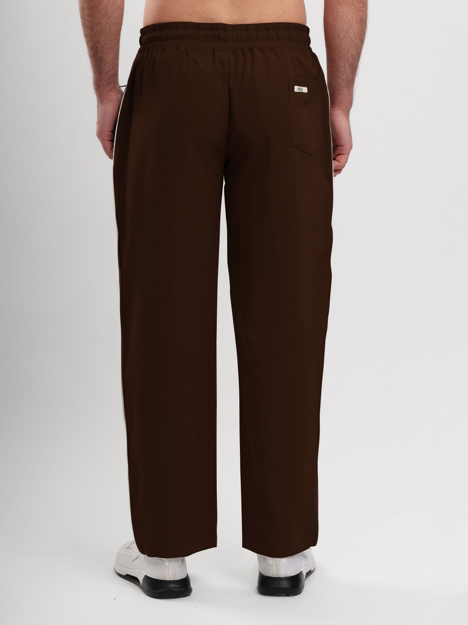 Men's Premium Straight Fit Track Pants with Zipper Pockets & Drawstring Waist