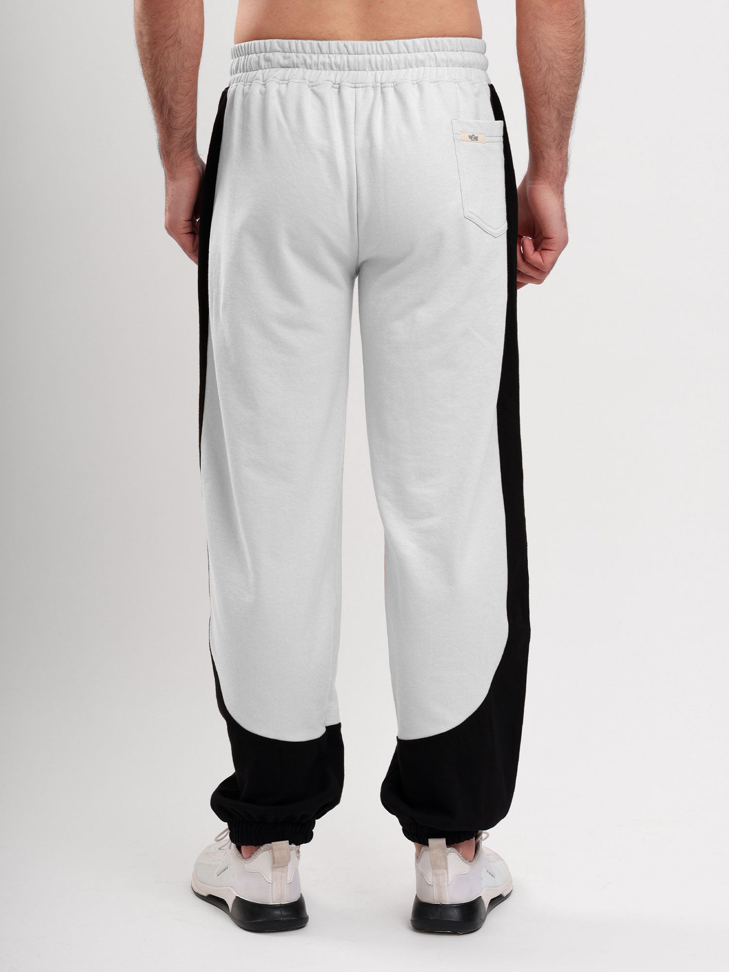 Men's Regular Fit Cotton Blend Track Pant with Side Panel Design, Elastic Waist & Drawstring