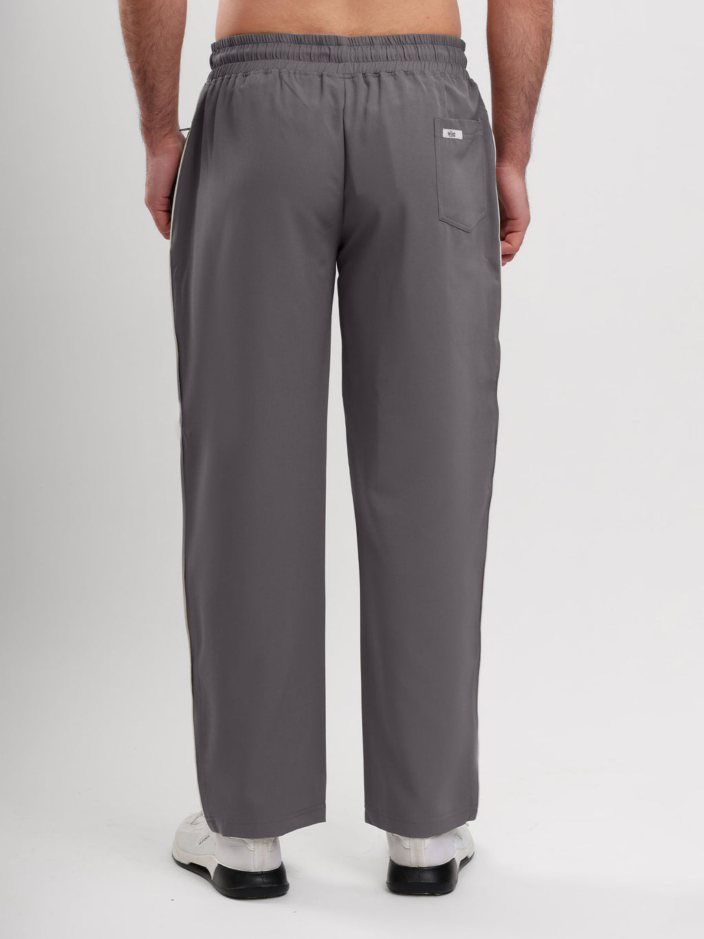 Men's Premium Straight Fit Track Pants with Zipper Pockets & Drawstring Waist