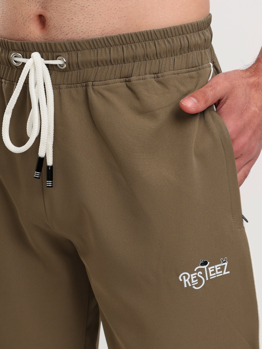 Men's Premium Straight Fit Track Pants with Zipper Pockets & Drawstring Waist