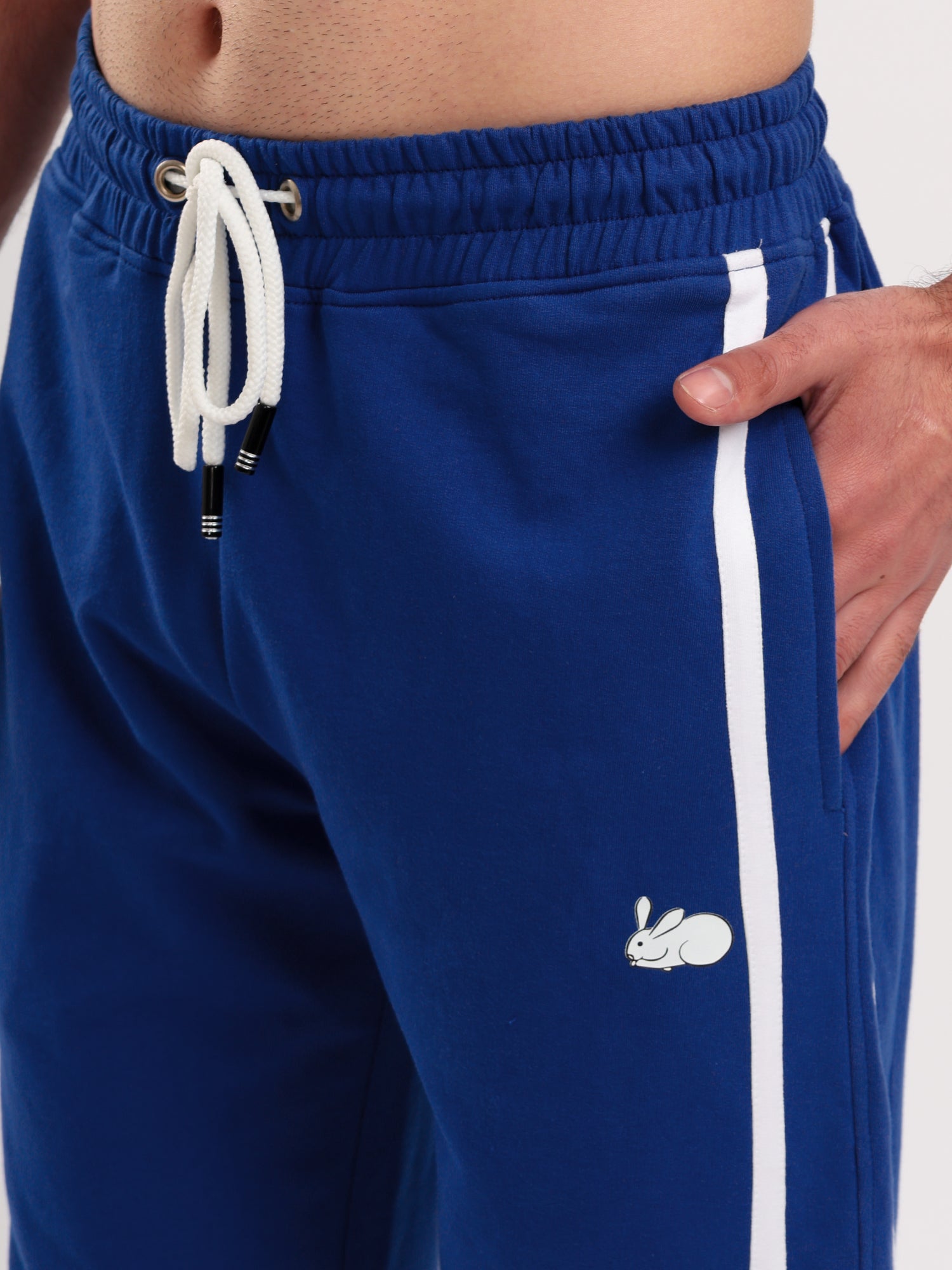 Men's Regular Fit Athletic Track Pant with Side Stripe, Snap Button Hem & Drawstring Waist