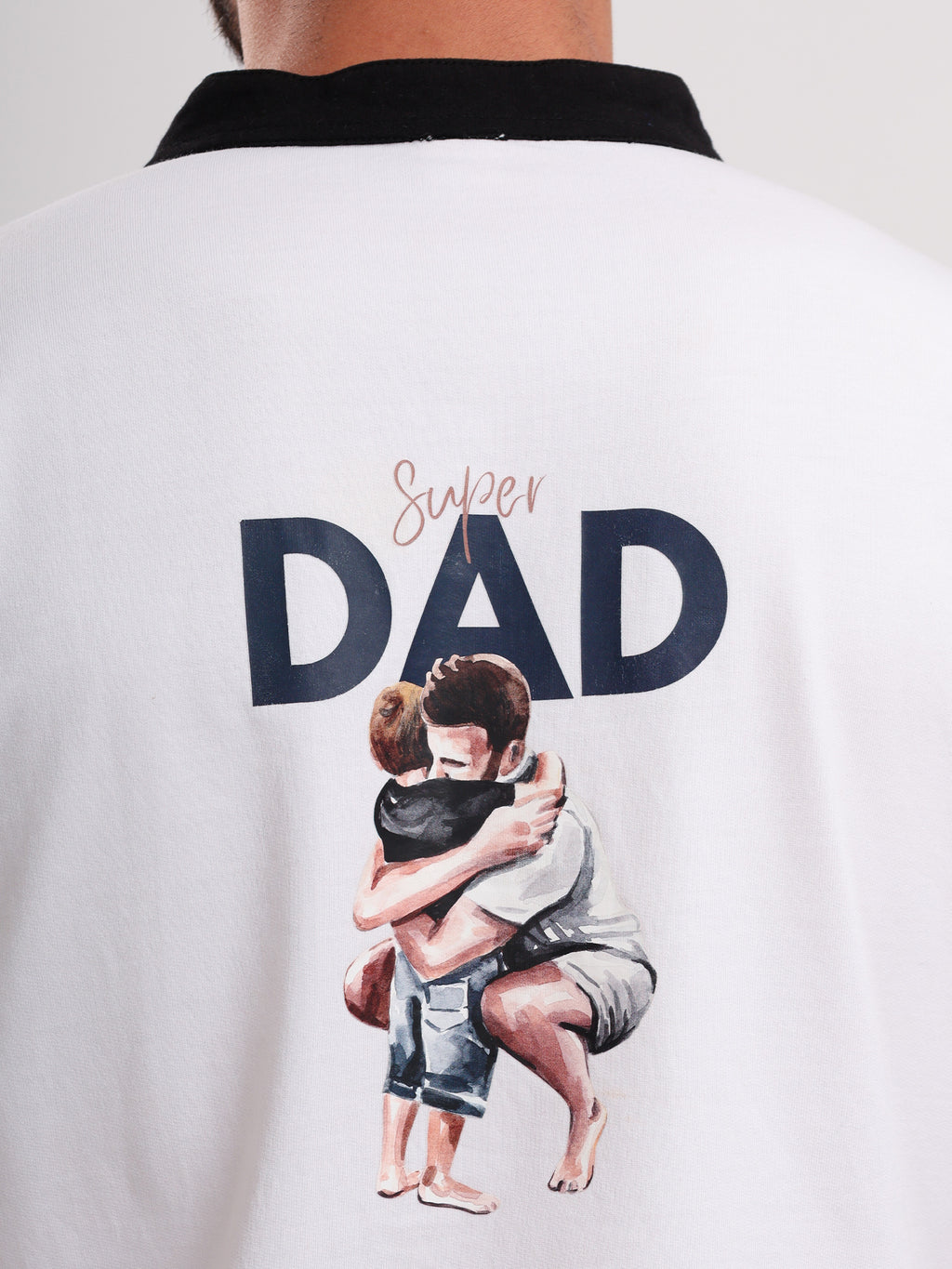 Men's Premium Half Zip Polo T-Shirt with Back Graphic Print