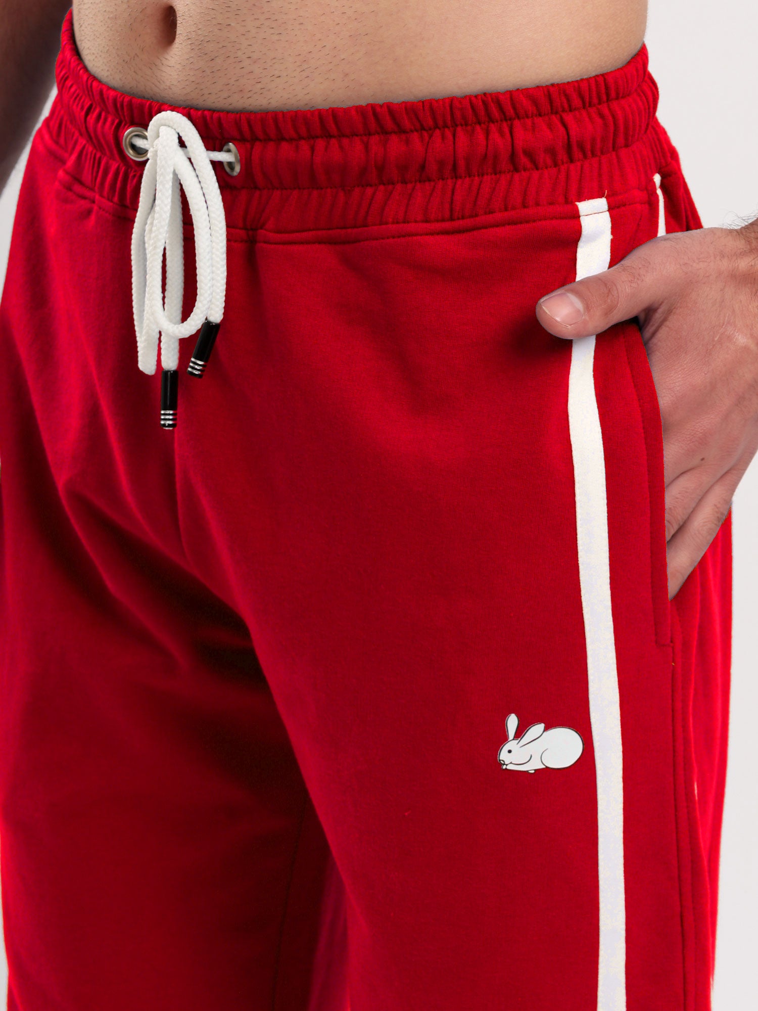 Men's Regular Fit Athletic Track Pant with Side Stripe, Snap Button Hem & Drawstring Waist