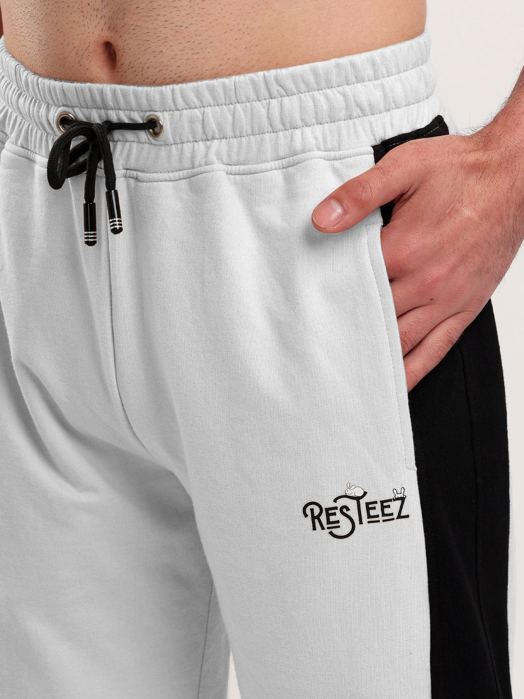 Men's Regular Fit Cotton Blend Track Pant with Side Panel Design, Elastic Waist & Drawstring