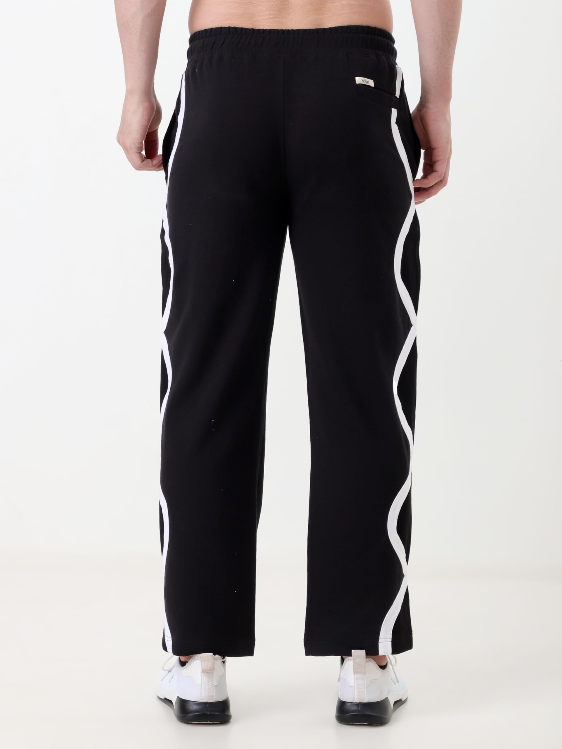 Striped Men Black, White Track Pants