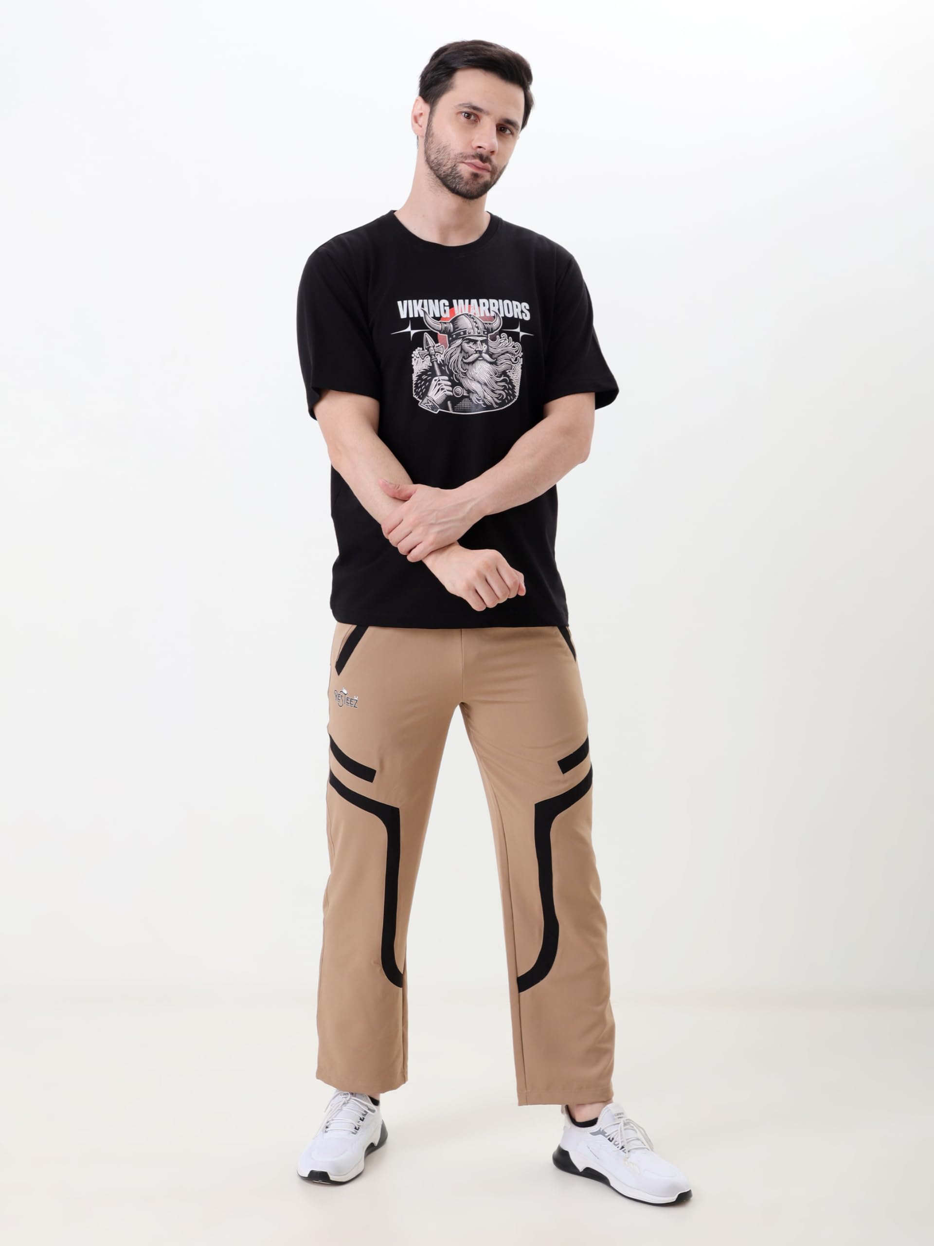 Men Viking Warriors Graphic Oversized T Shirt Premium Cotton Casual Streetwear Tee
