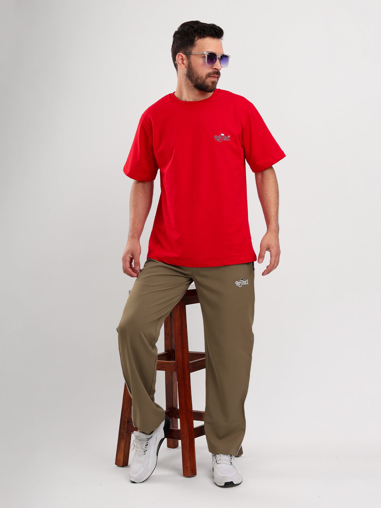 Men's Premium Straight Fit Track Pants with Zipper Pockets & Drawstring Waist