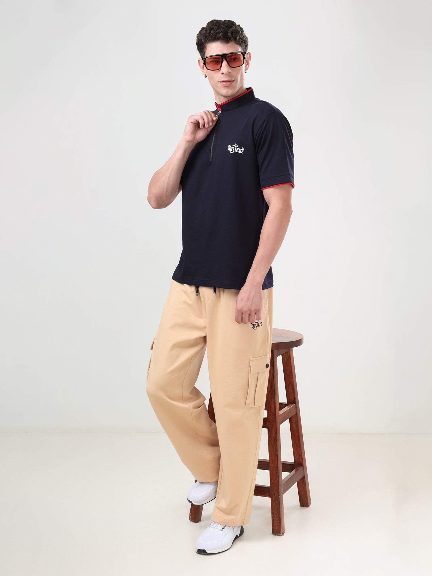 Men's Premium Half Zip Polo T-Shirt | Regular Fit | Soft Cotton Blend | Casual & Smart Casual Wear
