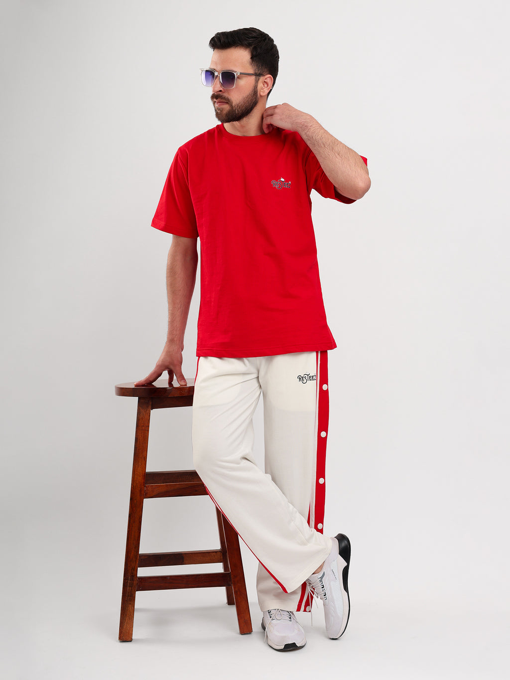 Men's Regular Fit Side Snap Track Pant with Adjustable Drawstring, Side Pockets & Straight Fit